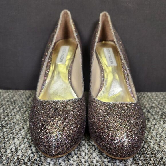 Steve Madden P-Miami Womens Size 8.5 Glitter Stiletto Heels Night Out Fancy Shoe - Picture 2 of 11